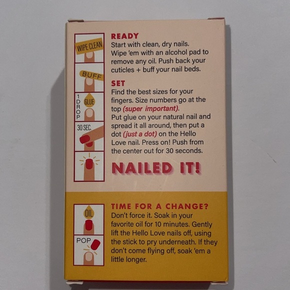 Hello Love Press-On Nails - “Four Wings” Design (Medium Length) - Picture 2 of 4